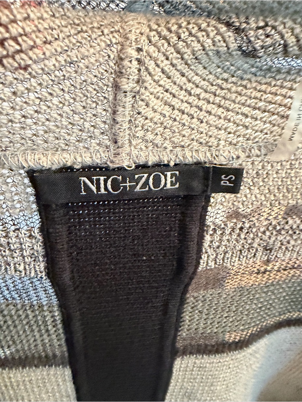 NIC+ZOE Gray Multi Striped Open-Front Cardigan - Picture 3 of 3